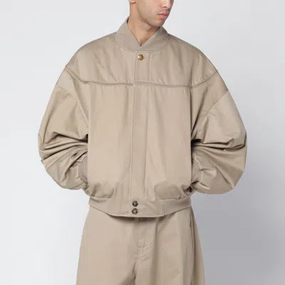 Willy Chavarria Gas Station Beige Cotton-blend Bomber Jacket In Neutral