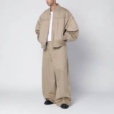 Willy Chavarria Gas Station Beige Cotton-blend Bomber Jacket In Neutral