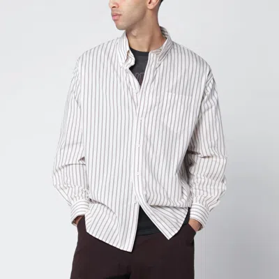 Willy Chavarria Veterano Striped Cotton Shirt In White