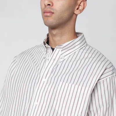 Willy Chavarria Veterano Striped Cotton Shirt In White