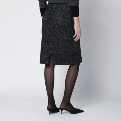 The Row Black Wool Bouclé Skirt In Black