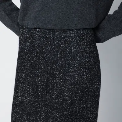 The Row Black Wool Bouclé Skirt In Black