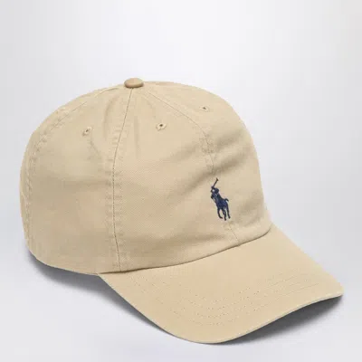 Polo Ralph Lauren Beige Cotton Baseball Cap In Neutral