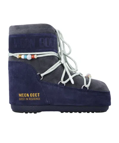 Moon Boot Mini Versatile Boot With Adjustable Drawstring In Blue