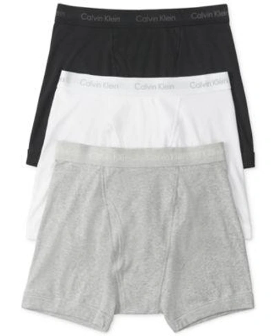 Shop Calvin Klein Men's Classic Boxer Briefs 3-pack Nu3019 In Heather Grey/white/black
