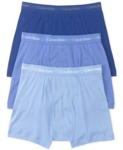 Shop Calvin Klein Men's Classic Boxer Briefs 3-pack Nu3019 In Blue Depths/water Reflection/boardwalk Blue