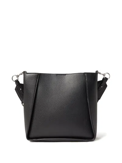 Stella Mccartney Studded Logo Eco Embossed Grainy Alter Mat Crossbody Bag Black In Black