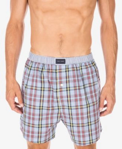 Tommy Hilfiger Printed Woven Boxers In Blue Bay