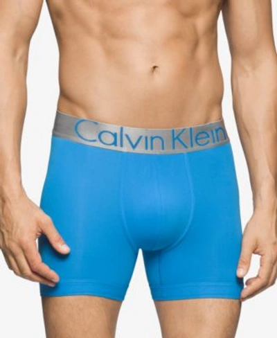Shop Calvin Klein Men&#039;s Underwear, Steel Micro Boxer Brief U2719 In Maya Blue
