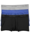 Calvin Klein 3-pack Micro Stretch Trunks In Bl/cobalt/grey