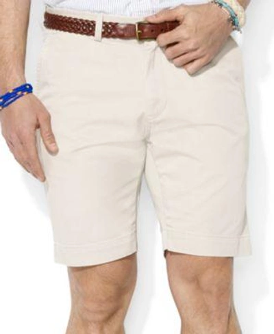 Shop Polo Ralph Lauren Core Classic-fit Flat-front Chino Shorts In Classic Stone