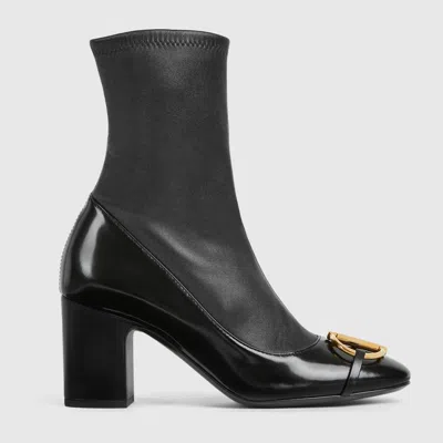Gucci Heeled Ankle Boots With Horsebit In Black