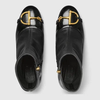 Gucci Heeled Ankle Boots With Horsebit In Black