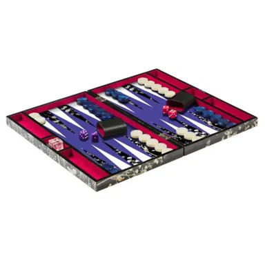 Addison Ross Lacquer Backgammon Set Black Chinoiserie In Multi