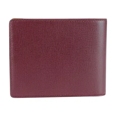 Pre-owned Cartier Bordeaux Wine Red Leather Wallet (bi-fold) () In Burgundy