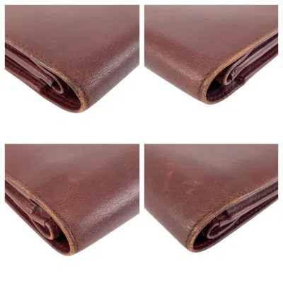 Pre-owned Cartier Bordeaux Leather Long Wallet (bi-fold) () In Burgundy