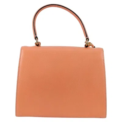Pre-owned Celine Vintage Convertible Turnlock Top Handle Bag Leather Orange Leather Handbag ()