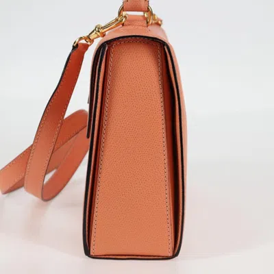 Pre-owned Celine Vintage Convertible Turnlock Top Handle Bag Leather Orange Leather Handbag ()