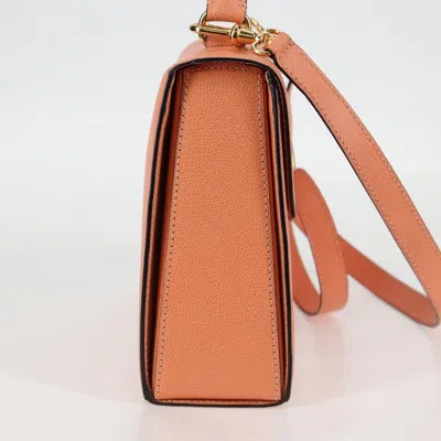 Pre-owned Celine Vintage Convertible Turnlock Top Handle Bag Leather Orange Leather Handbag ()