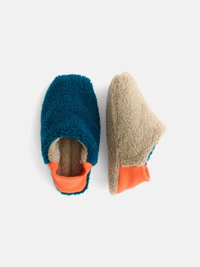 Alex Mill Sherpa House Shoes In Blue