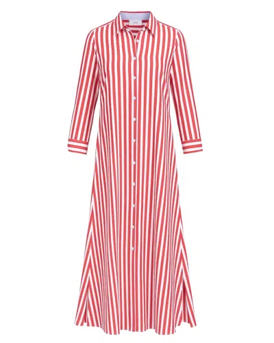 Xirena Boden Dress Scarlet Stripe In Red