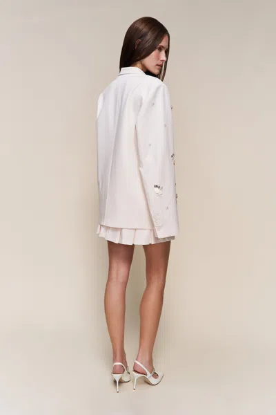 Danielle Guizio Ny Embellished Oversized Blazer In White