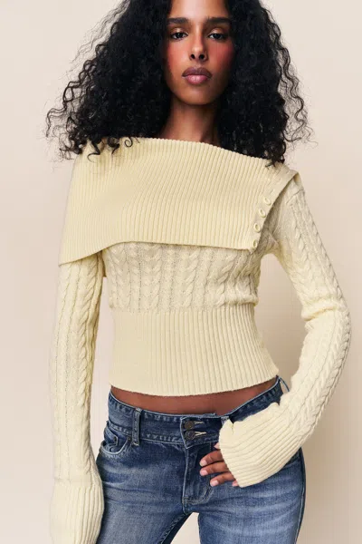 Danielle Guizio Ny Luretta Sweater In Yellow