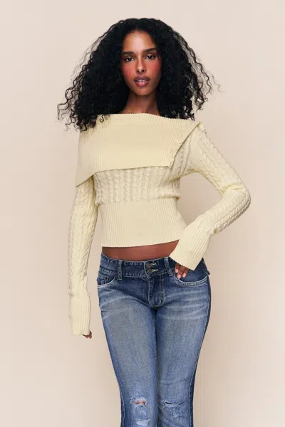 Danielle Guizio Ny Luretta Sweater In Yellow