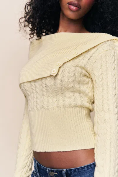 Danielle Guizio Ny Luretta Sweater In Yellow