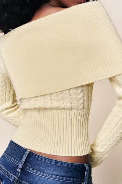 Danielle Guizio Ny Luretta Sweater In Yellow