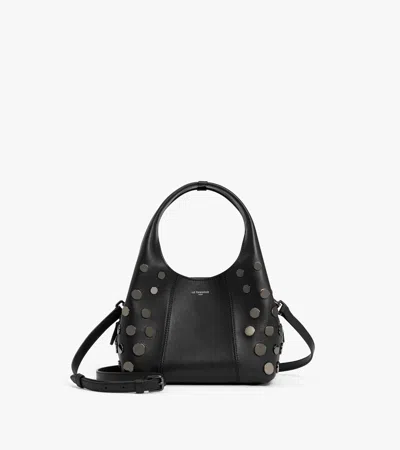 Le Tanneur Juliette Small Handbag In Smooth Leather With Studs In Black