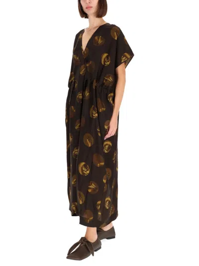 Uma Wang Acrid Midi Dress In Brown