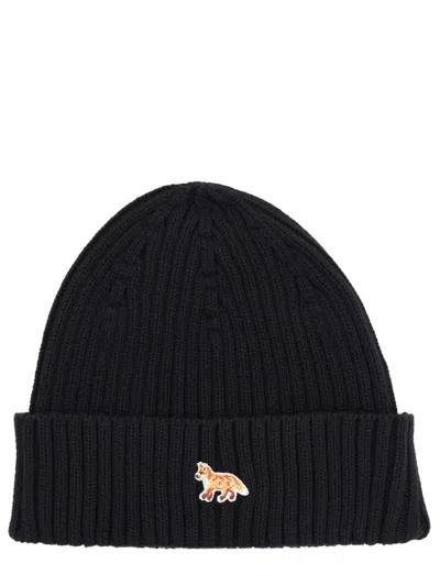 Maison Kitsuné "baby Fox" Beanie In Black