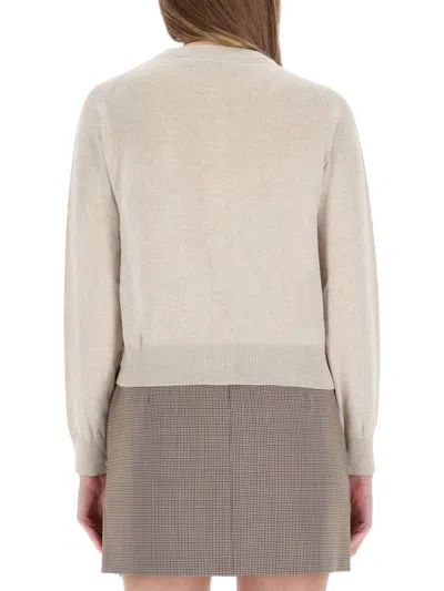 Maison Kitsuné Baby Fox Cardigan In White