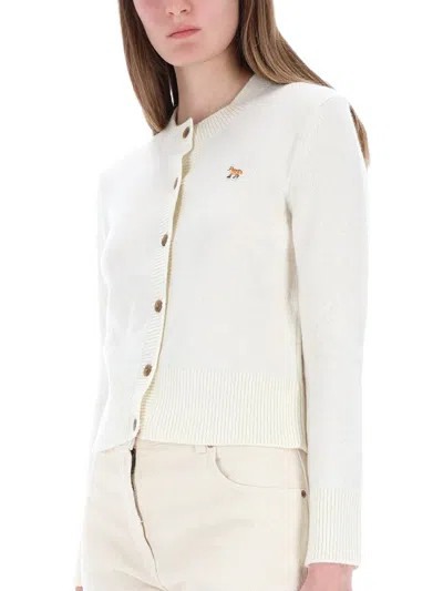 Maison Kitsuné Baby Fox Cardigan In White