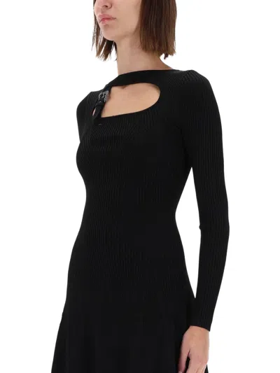 Versace Jeans Couture Baroque Buckle Dress In Black