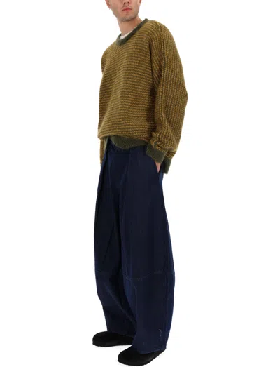 Ymc You Must Create Textured Knit Crew Neck Sweater In Brown