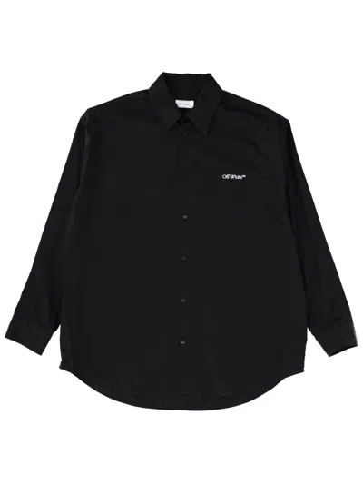 Off-white Graphic Print Shirt Chest Pocket In Black