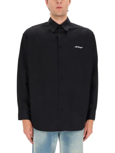 Off-white Graphic Print Shirt Chest Pocket In Black