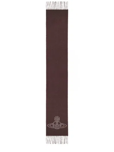 Vivienne Westwood Double Face Scarf In Brown