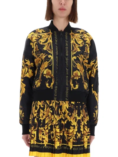 Versace Jeans Couture "porcelain Baroque" Jacket In Black