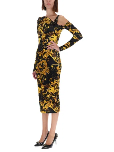 Versace Jeans Couture Porcelain Baroque Print Dress In Multi