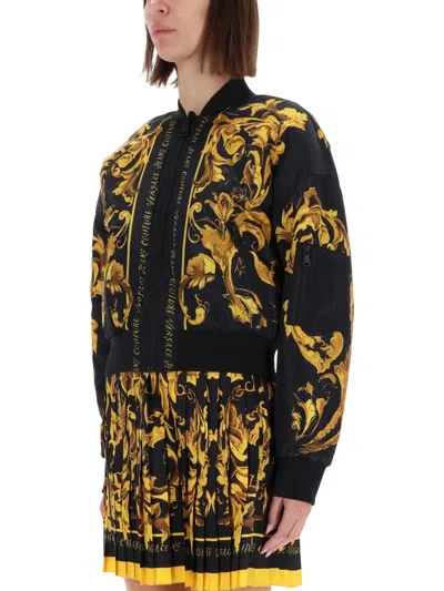 Versace Jeans Couture "porcelain Baroque" Jacket In Black