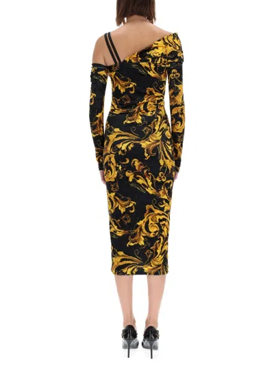 Versace Jeans Couture Porcelain Baroque Print Dress In Multi