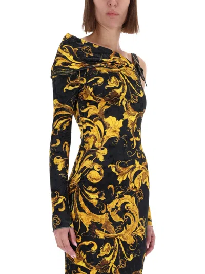 Versace Jeans Couture Porcelain Baroque Print Dress In Multi
