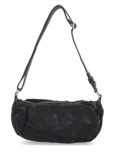Diesel Rave Embossed-logo Shoulder Bag In Black