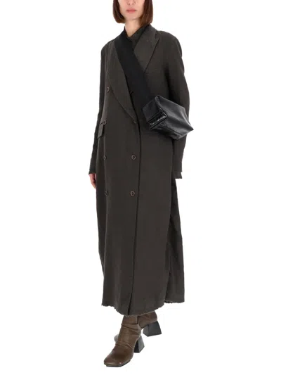 Uma Wang Swan Coat In Black