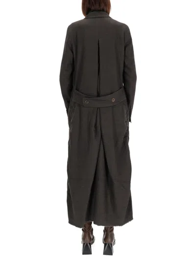 Uma Wang Swan Coat In Black