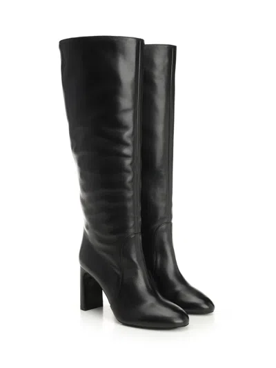 Stuart Weitzman Babette Leather Tube Boot In Black