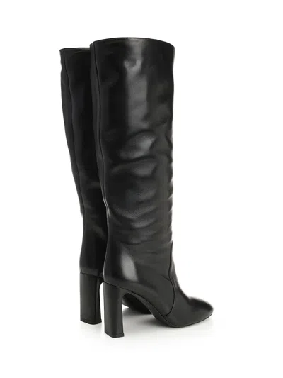 Stuart Weitzman Babette Leather Tube Boot In Black